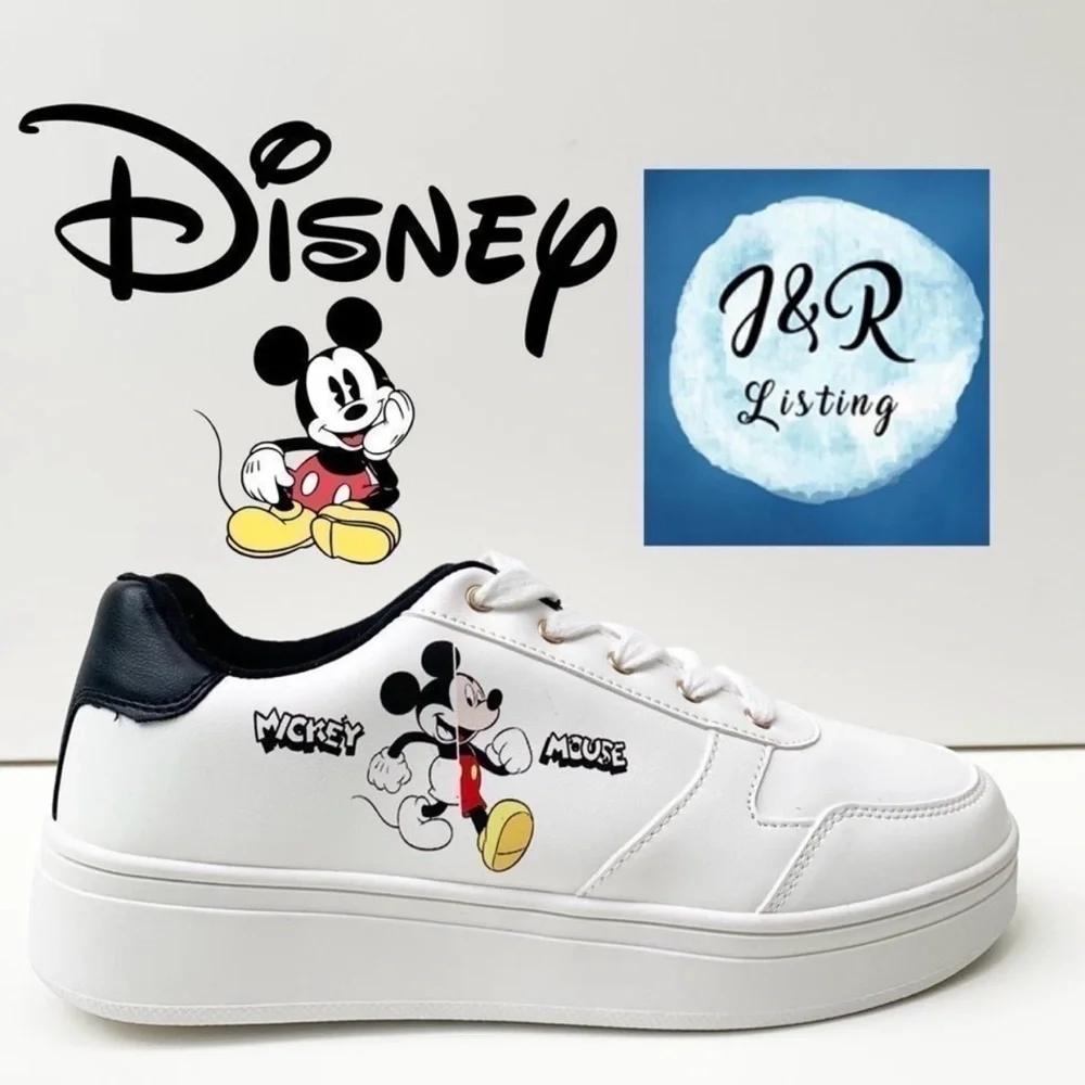 Disney Mickey Mouse Black and White Women’s Sneakers - Picture 1 of 11